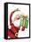 Santa With Present-MAKIKO-Framed Premier Image Canvas
