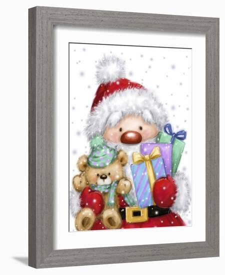 Santa With Presents-MAKIKO-Framed Giclee Print