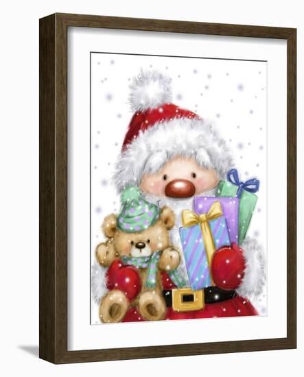 Santa With Presents-MAKIKO-Framed Giclee Print