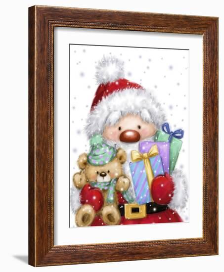 Santa With Presents-MAKIKO-Framed Giclee Print