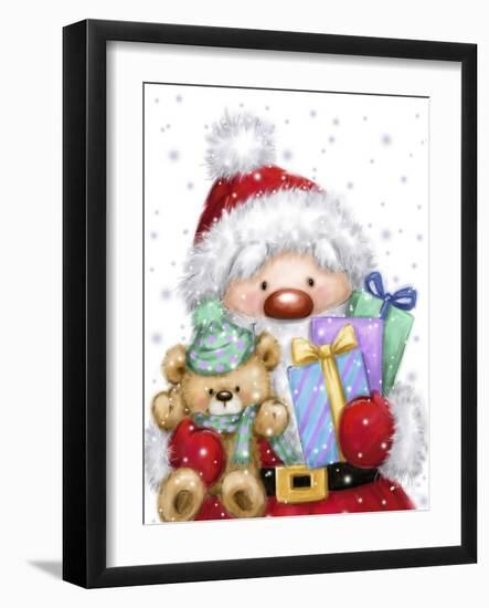 Santa With Presents-MAKIKO-Framed Giclee Print