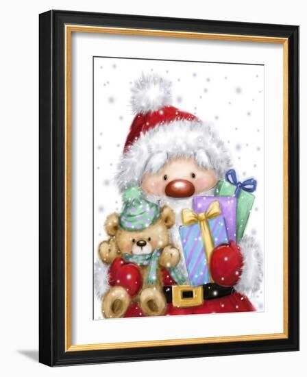 Santa With Presents-MAKIKO-Framed Giclee Print