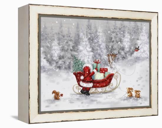 Santa With Sleigh-MAKIKO-Framed Premier Image Canvas