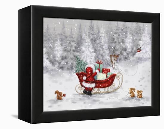 Santa With Sleigh-MAKIKO-Framed Premier Image Canvas