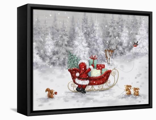 Santa With Sleigh-MAKIKO-Framed Premier Image Canvas