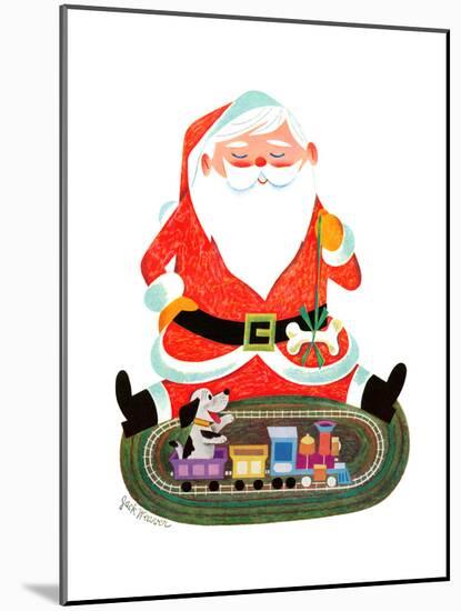 Santa with Train - Jack & Jill-Jack Weaver-Mounted Giclee Print