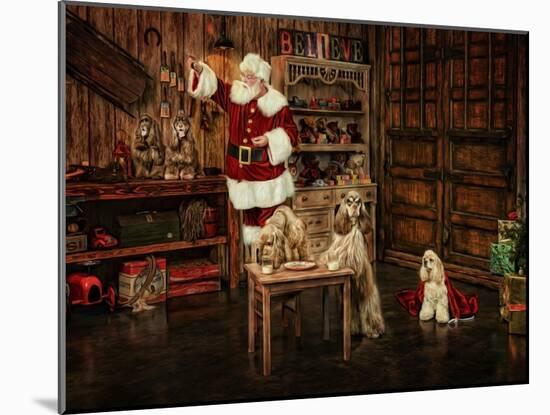 Santas Dogs-Santa’s Workshop-Mounted Giclee Print