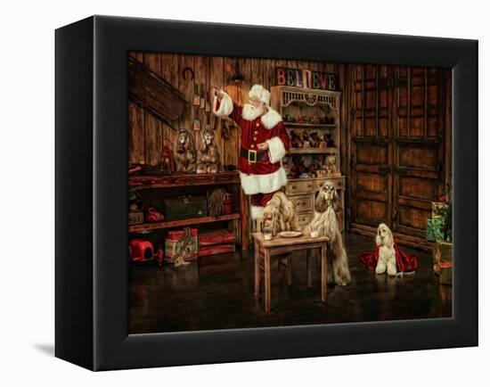 Santas Dogs-Santa’s Workshop-Framed Premier Image Canvas