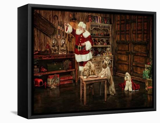 Santas Dogs-Santa’s Workshop-Framed Premier Image Canvas