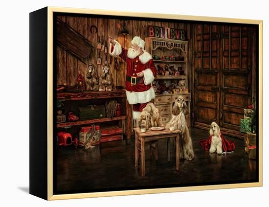 Santas Dogs-Santa’s Workshop-Framed Premier Image Canvas