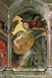 Musical Angel Within a Trompe L'Oeil Cloister, Detail of an Angel Playing a Mandolin-Santi Di Tito-Framed Giclee Print