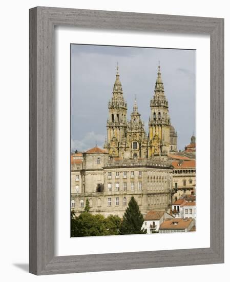 Santiago Cathedral with the Palace of Raxoi in Foreground, Santiago De Compostela, Spain-R H Productions-Framed Photographic Print