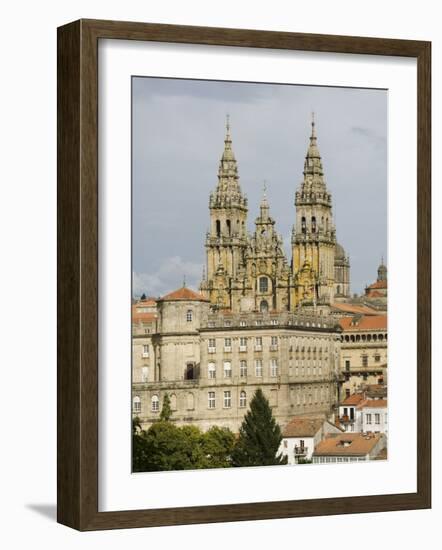 Santiago Cathedral with the Palace of Raxoi in Foreground, Santiago De Compostela, Spain-R H Productions-Framed Photographic Print