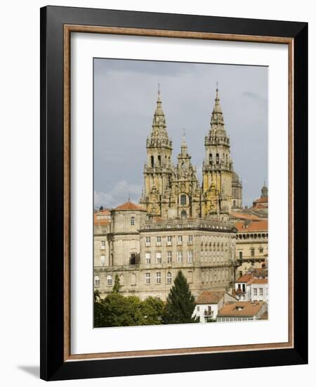 Santiago Cathedral with the Palace of Raxoi in Foreground, Santiago De Compostela, Spain-R H Productions-Framed Photographic Print