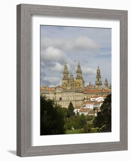 Santiago Cathedral with the Palace of Raxoi in Foreground, Santiago De Compostela, Spain-R H Productions-Framed Photographic Print