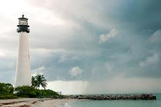 Lighthouse in a Cloudy Day with a Storm Approaching-Santiago Cornejo-Framed Photographic Print