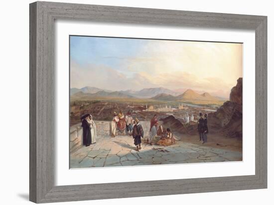 Santiago De Chile from the Hill of Santa Lucia Looking to the West, 1841-Johann Moritz Rugendas-Framed Giclee Print
