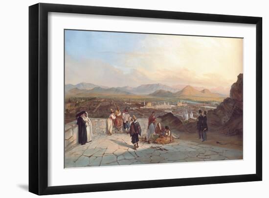 Santiago De Chile from the Hill of Santa Lucia Looking to the West, 1841-Johann Moritz Rugendas-Framed Giclee Print