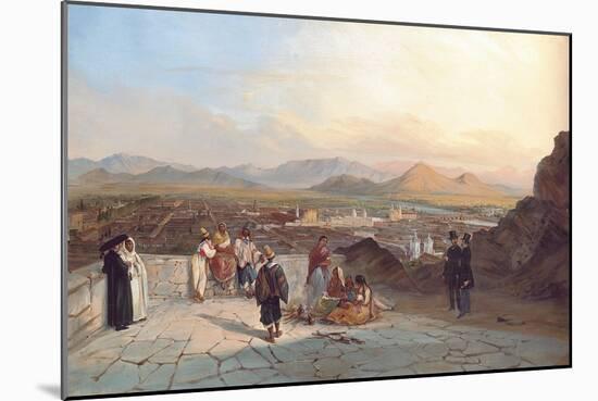 Santiago De Chile from the Hill of Santa Lucia Looking to the West, 1841-Johann Moritz Rugendas-Mounted Giclee Print