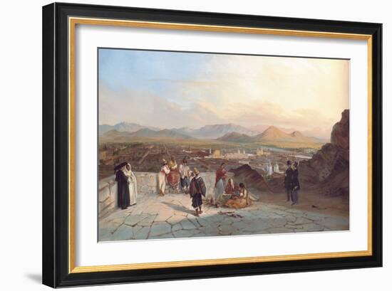 Santiago De Chile from the Hill of Santa Lucia Looking to the West, 1841-Johann Moritz Rugendas-Framed Giclee Print