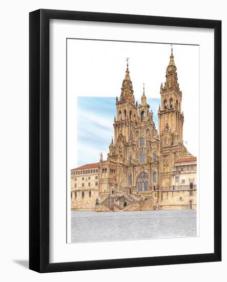 Santiago De Compostela, Western Façade, Spain-Fernando Aznar Cenamor-Framed Giclee Print