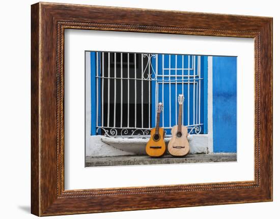 Santiago De Cuba Province, Historical Center, Calle Heredia, Guitars by Balcony-Jane Sweeney-Framed Photographic Print