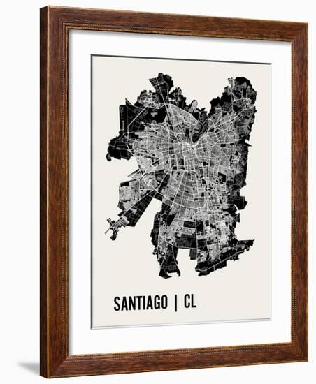 Santiago Map Art Print-null-Framed Art Print