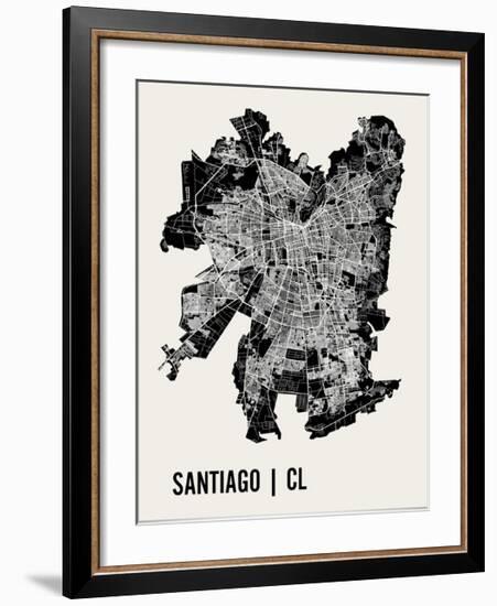 Santiago Map Art Print-null-Framed Art Print