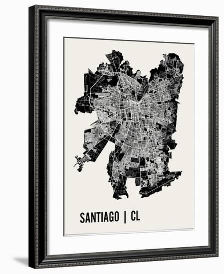 Santiago Map Art Print-null-Framed Art Print