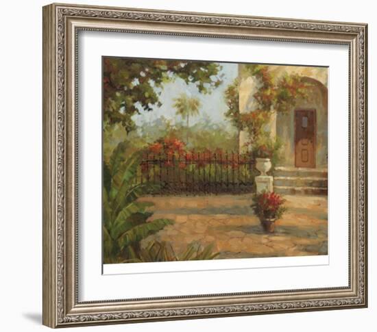 Santiago's Courtyard-Enrique Bolo-Framed Art Print