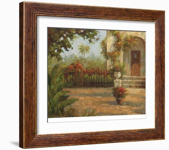 Santiago's Courtyard-Enrique Bolo-Framed Art Print