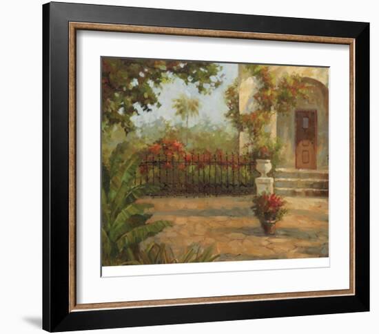 Santiago's Courtyard-Enrique Bolo-Framed Art Print