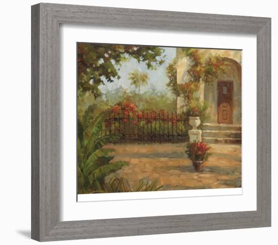 Santiago's Courtyard-Enrique Bolo-Framed Art Print