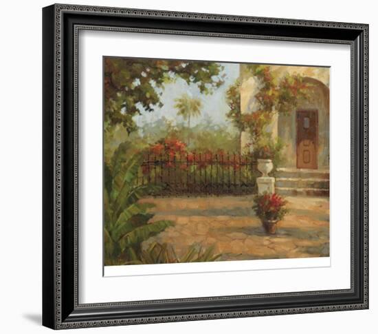 Santiago's Courtyard-Enrique Bolo-Framed Art Print