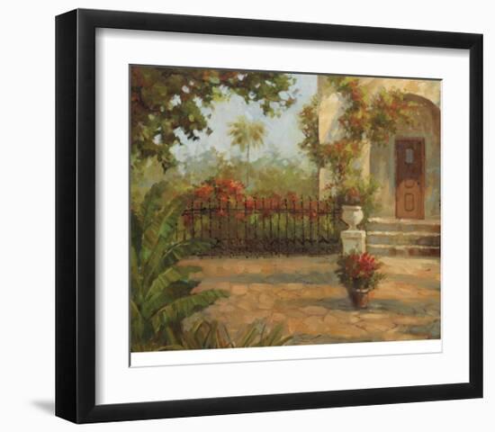 Santiago's Courtyard-Enrique Bolo-Framed Art Print