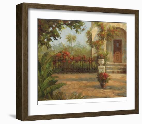 Santiago's Courtyard-Enrique Bolo-Framed Art Print