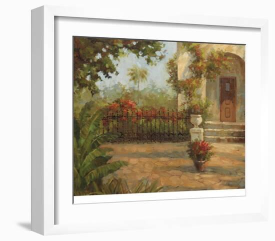 Santiago's Courtyard-Enrique Bolo-Framed Art Print