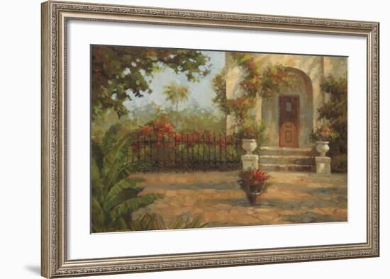 Santiago's Courtyard-Enrique Bolo-Framed Art Print