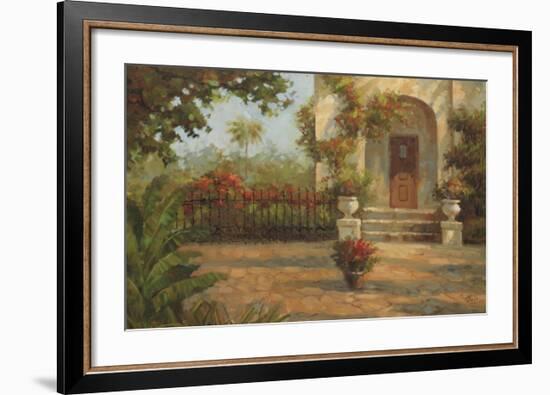 Santiago's Courtyard-Enrique Bolo-Framed Art Print