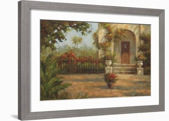 Santiago's Courtyard-Enrique Bolo-Framed Art Print