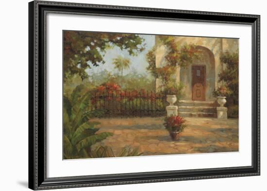 Santiago's Courtyard-Enrique Bolo-Framed Art Print