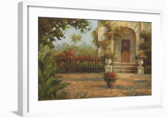 Santiago's Courtyard-Enrique Bolo-Framed Art Print