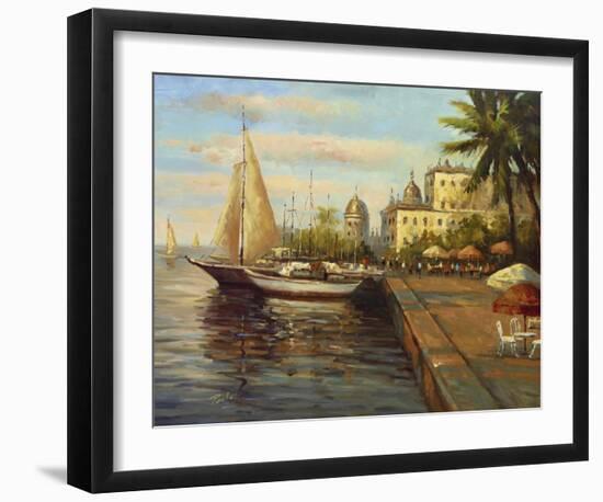 Santo Domingo Harbor-Enrique Bolo-Framed Art Print