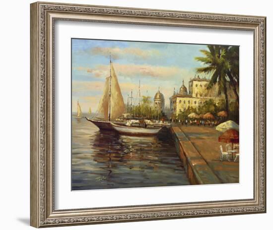 Santo Domingo Harbor-Enrique Bolo-Framed Art Print