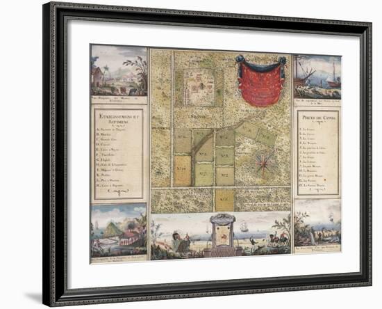 Santo Domingo Map and Charles Baltazar's Estate-Julien Fevret Di Saint-Mesmin-Framed Giclee Print
