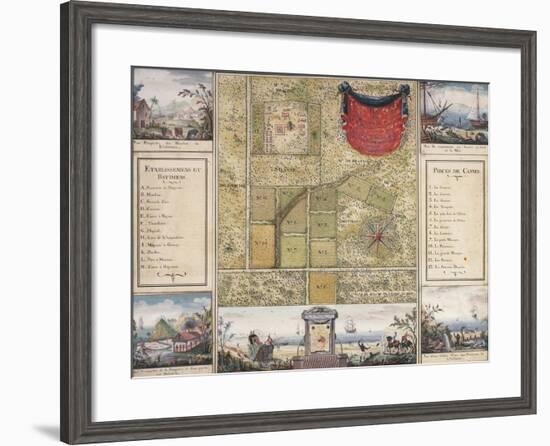 Santo Domingo Map and Charles Baltazar's Estate-Julien Fevret Di Saint-Mesmin-Framed Giclee Print