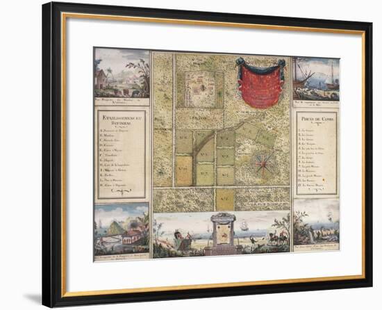 Santo Domingo Map and Charles Baltazar's Estate-Julien Fevret Di Saint-Mesmin-Framed Giclee Print