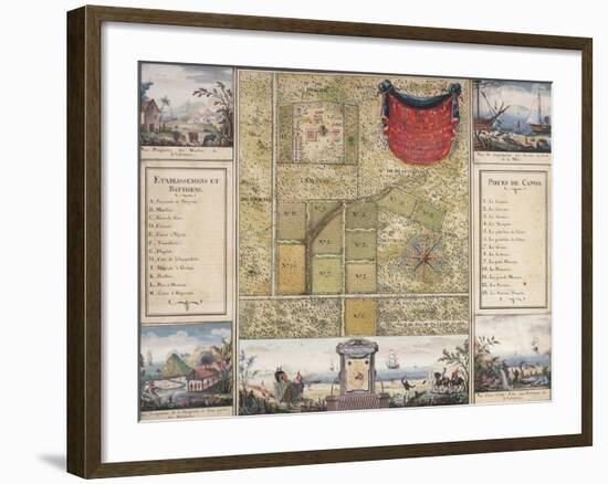 Santo Domingo Map and Charles Baltazar's Estate-Julien Fevret Di Saint-Mesmin-Framed Giclee Print