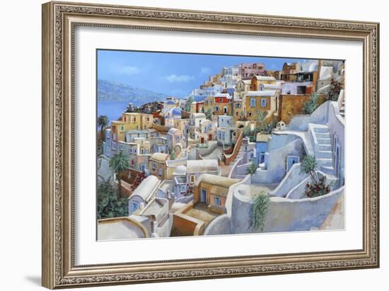 Santorini a Colori-Guido Borelli-Framed Giclee Print