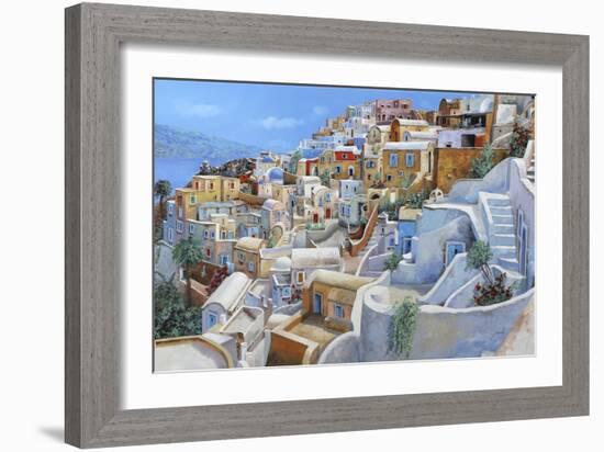 Santorini a Colori-Guido Borelli-Framed Giclee Print